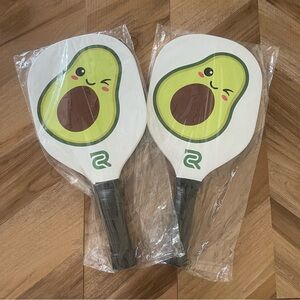 Brand new fun cute Aesthetic avocado stylish wooden pickleball paddle set